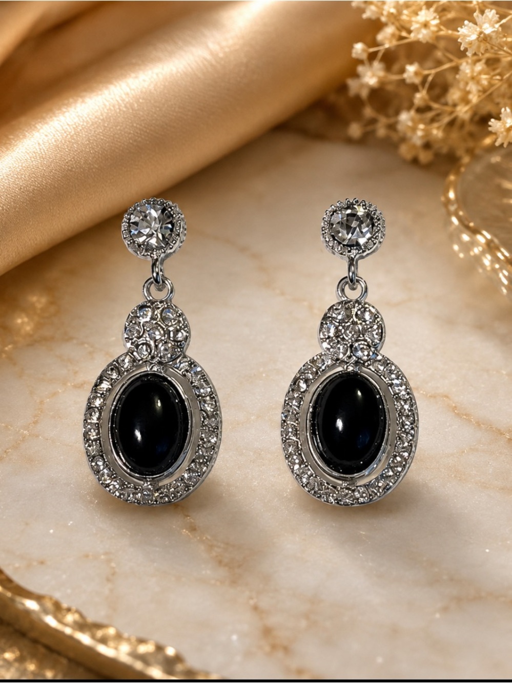 Black Crystal Earrings